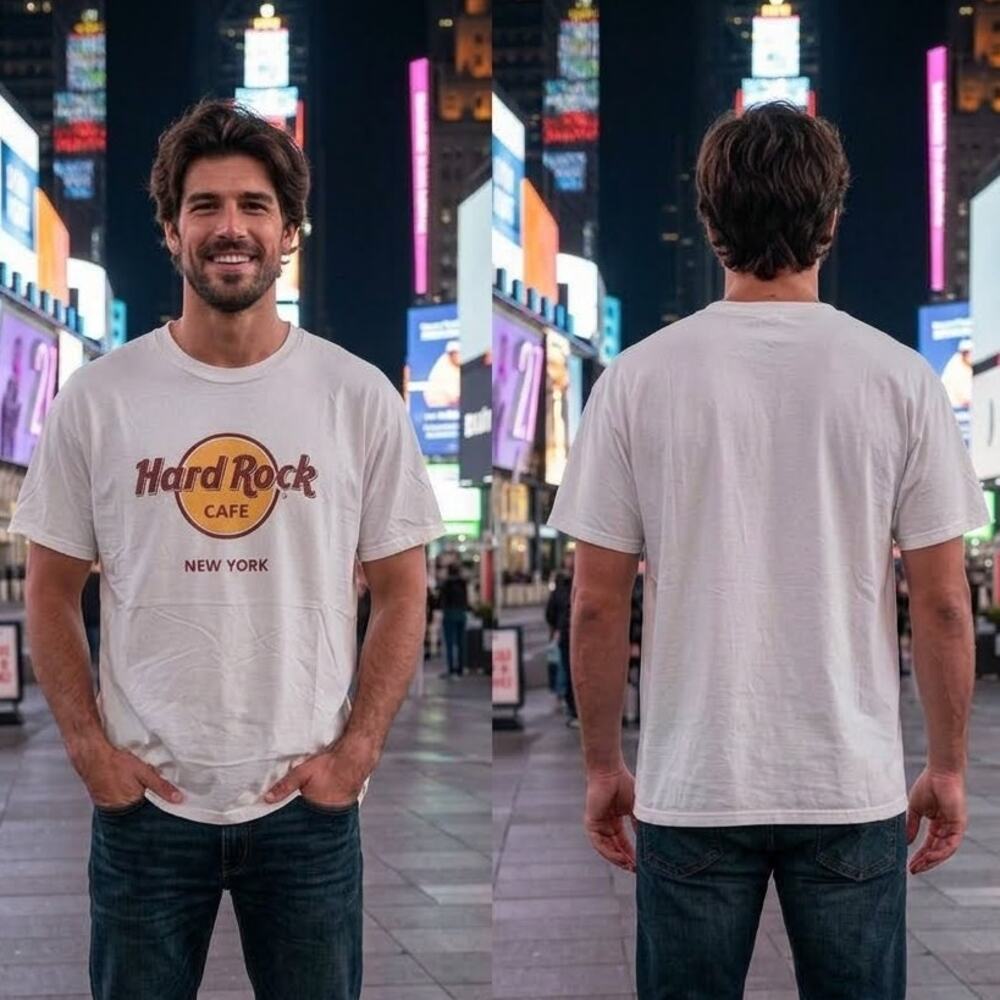 Y2K Vintage Hard Rock Cafe New York White T-Shirt Mens Large 42-44 Chest
